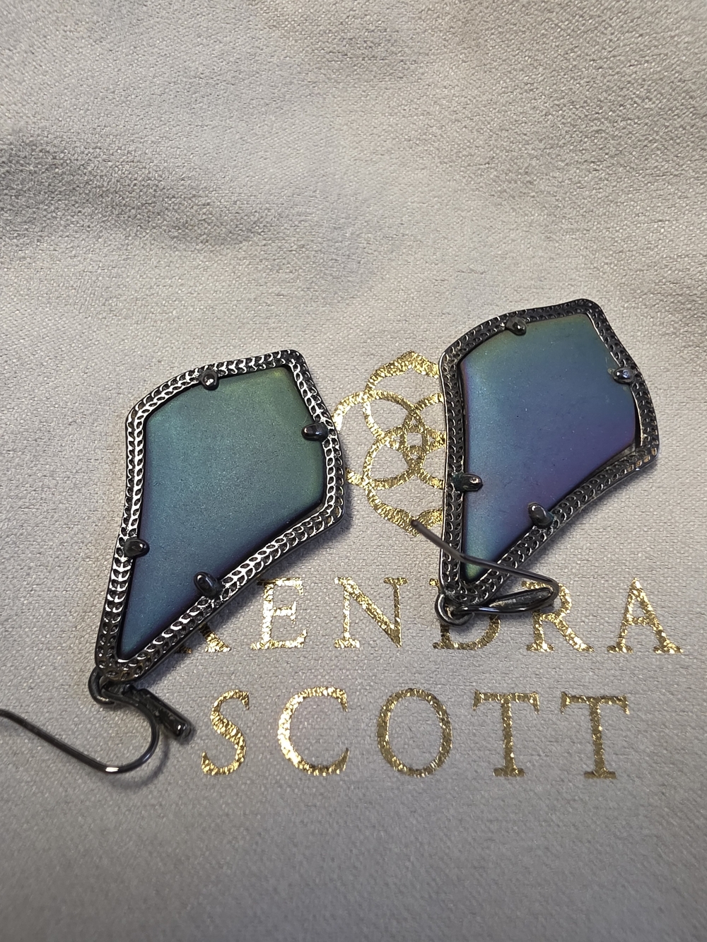 Kendra Scott Galaxy Matte & Gunmetal Alex Drop Earrings - Picture 4 of 5